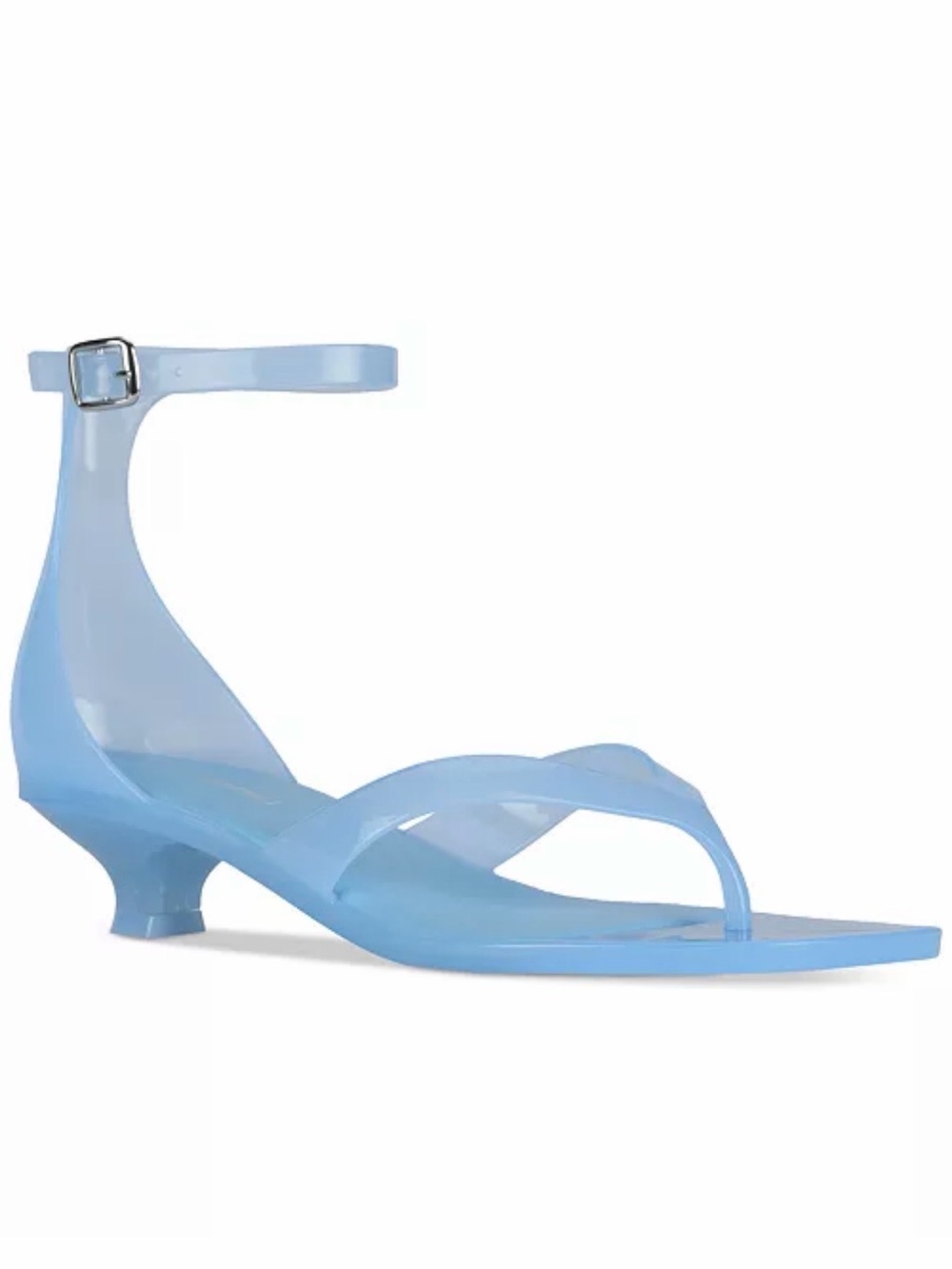 NEW Jeffrey Campbell GUMMY-THG Light Blue Size 9 Jelly Thong Kitten Heel Sandal - Picture 5 of 7